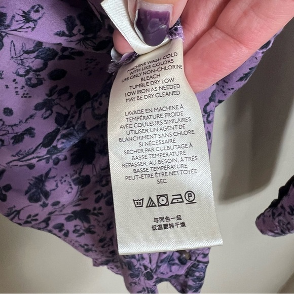 Pilcro Anthropologie Blouse Top Shirt Floral Romy Relaxed Button Oversized Linen - Picture 9 of 14